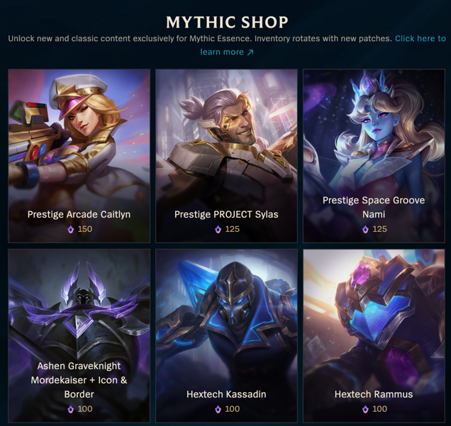 League’s Mythic Shop